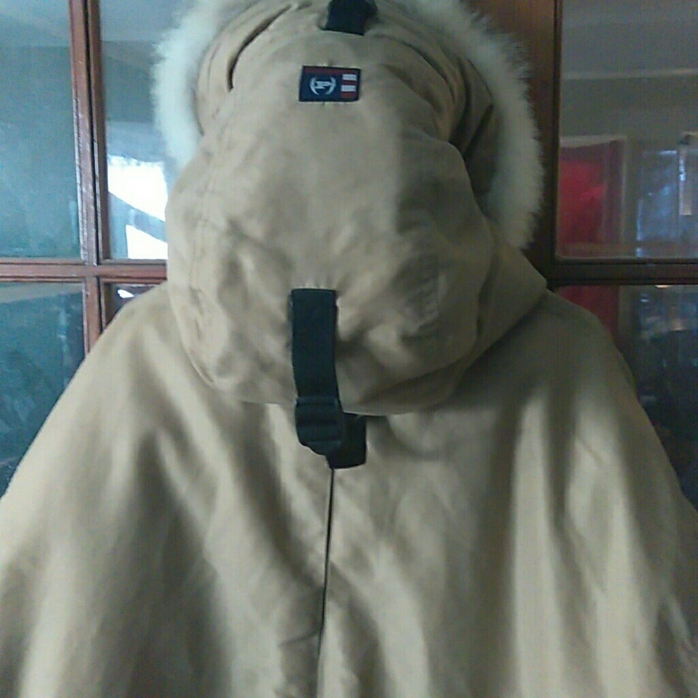 Phat farm mens winter jacket with fox fur hoodie